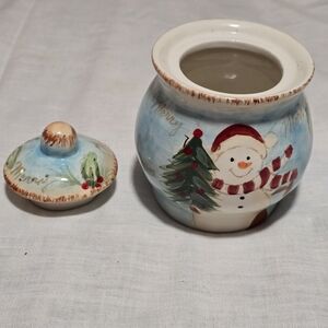 Maxcera Snowman Scene Sugar Bowl